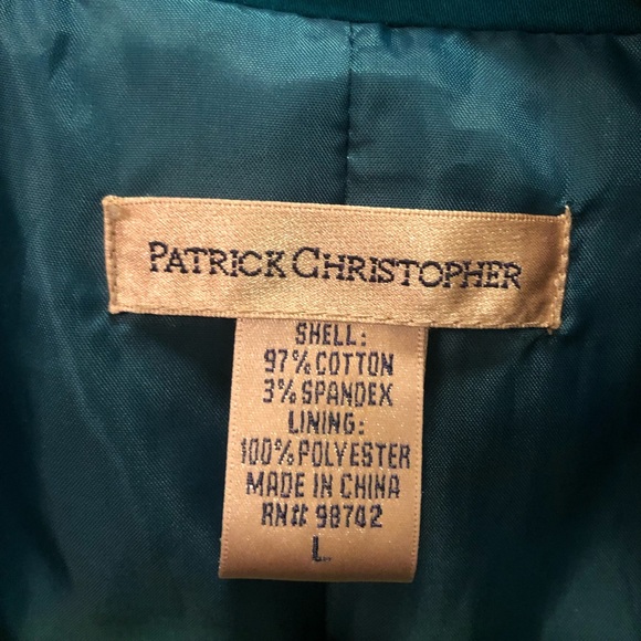 Patrick Christopher Teal Jacket Blazer Size large - Picture 4 of 4